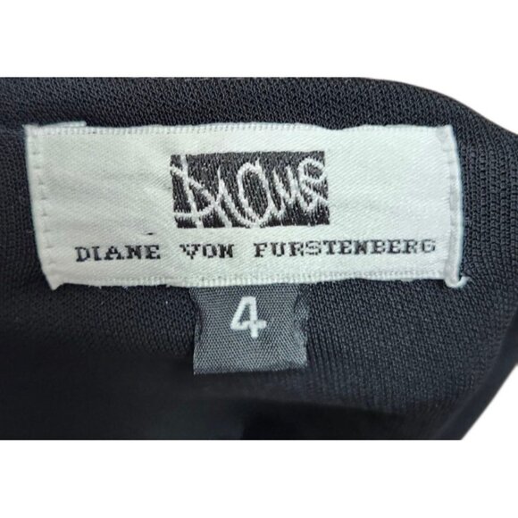 Women's Diane Von Furstenberg Black Asymmetrical dress with rouching Size 4 - Picture 8 of 10